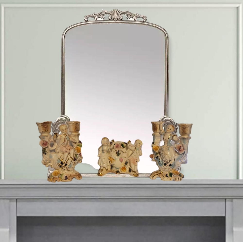 3pc Ucagco Candle Holders and Vase set